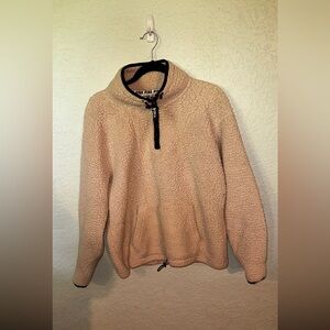Beige PINK Sherpa quarter zip